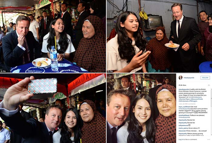 Maudy Ayunda Selfie dengan PM Inggris yang Ketagihan Pisang Goreng